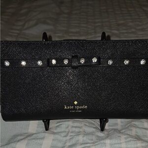 Kate Spade Black Clutch with Crystal Accents